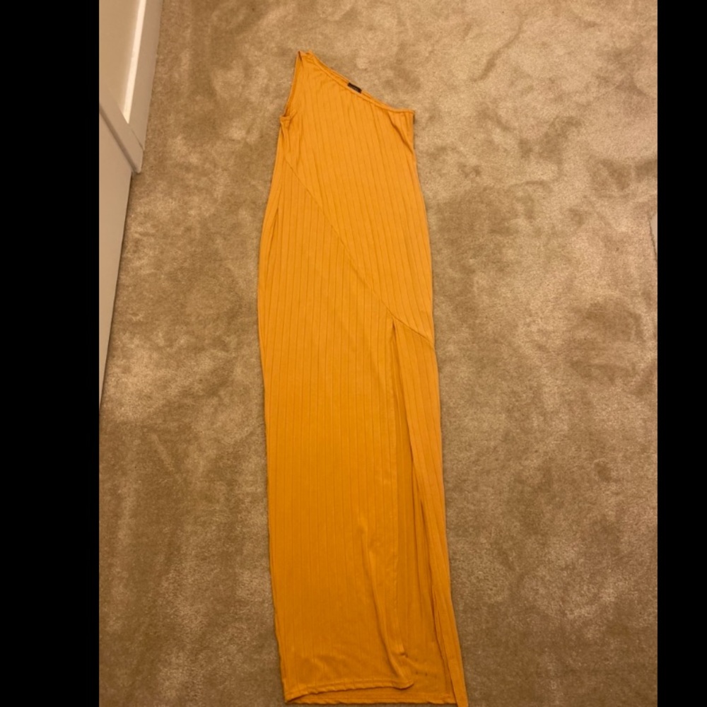 Mustard one strap dress